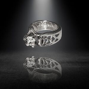 Milor Tiny Sterling Silver Ring Charm Pendant w/ CZ